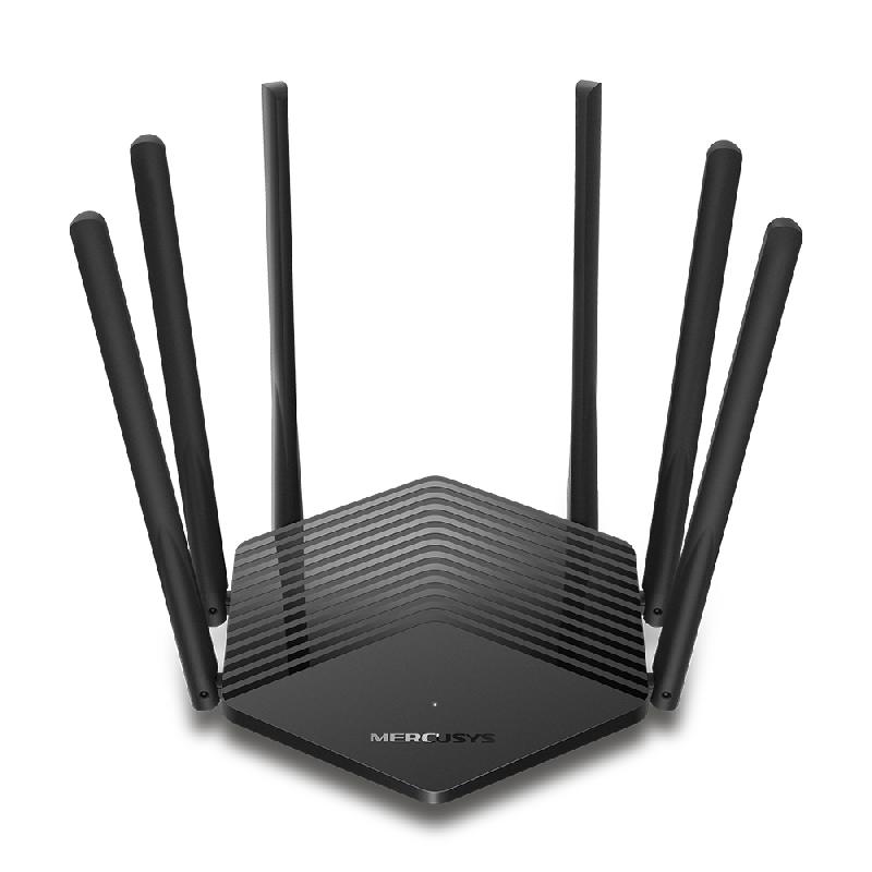 Mercusys MR50G - Routeur portable bi-bande (2,4 GHz / 5 GHz) - Wi-Fi 5 - Débit jusqu'à 1900 Mbit/s - Gigabit Ethernet - 6 antennes externes - Noir_0