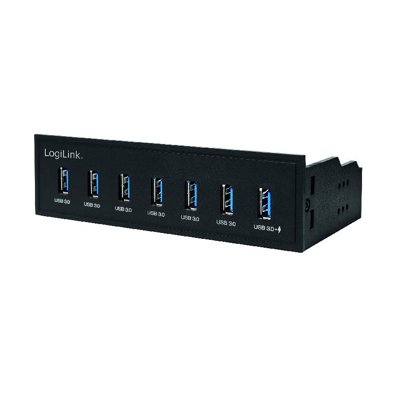 LogiLink UA0342 - Hub USB 3.0 interne 5,25'' avec 7 ports et port de charge rapide_0