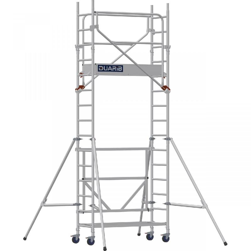 Échafaudage roulant aluminium DOCKER Mini - Hauteur de travail : 4,80 m - DUARIB - 7014031_0