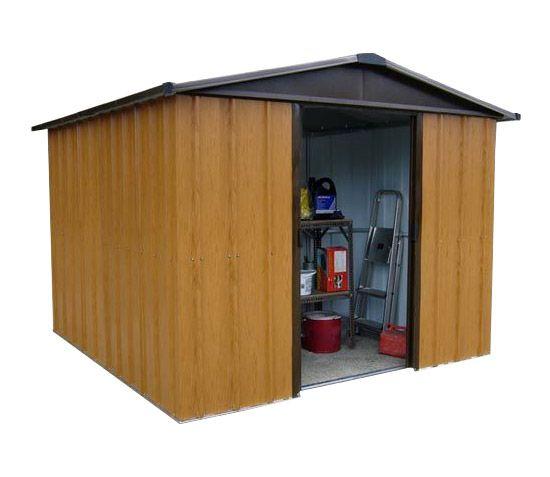 Abri métal 1013WGY - S.H.T. 12,00 m² - H. 212 cm - Marron bois - Abris de jardin_0