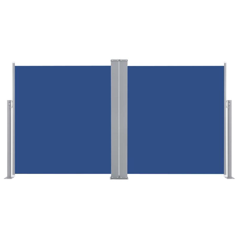 AUVENT PARAVENT STORE BRISE-VUE LATÉRAL RÉTRACTABLE DE PATIO JARDIN TERRASSE BALCON PROTECTION VISUELLE ÉCRAN 140 X 600 CM BLEU 02_0007135_0