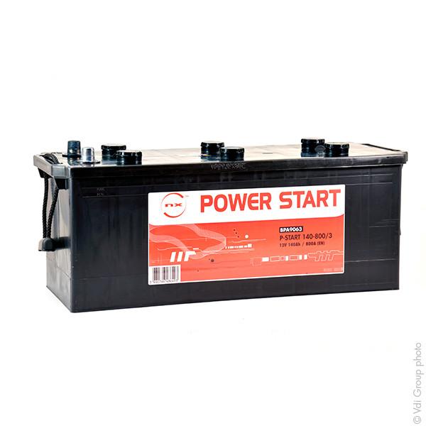 2 Batteries 12V 140Ah Pour Poids Lourds - Démarrage Puissant 850A, Sans Entretien, Format A - Power Hexagone