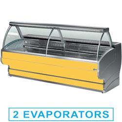 Comptoir vitrine réfrigéré à vitre bombée avec réserve - to40/c1_0
