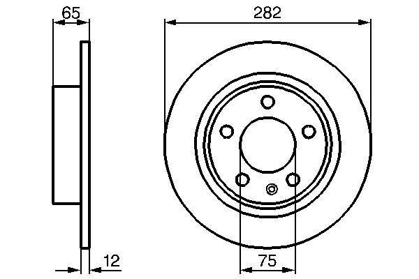 Disque de frein Bosch 0986478891 - boîte de 2 disques - arrière - disque plein - 5 trous_0