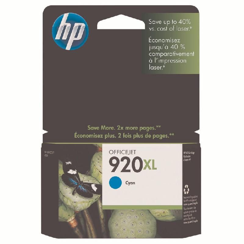 HEWLETT PACKARD CARTOUCHE D'ENCRE 920XL (CD972AE) - GRANDE CAPACITÉ - COULEUR: CYAN