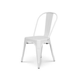 Kosmi Chaise en métal blanc mat style industriel - Finition mat - blanc 3760301690764_0