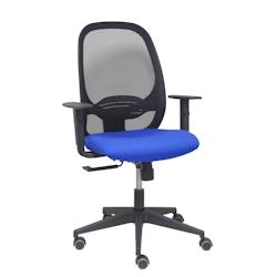 Piqueras y Crespo Silla Cilanco negra malla negra asiento bali azul brazo regulable - bleu multi-matériau 354SNM840B229B10CRP_0