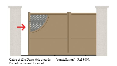 Portail coulissant à rail Chaillot - droit, plein, en aluminium - fabriqué en France, motorisable, avec serrure encastrée_0