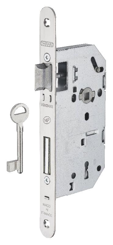 Serrure encastrable Monomax NF inox - Pour portes intérieures : bureau, salle de réunion, placard_0