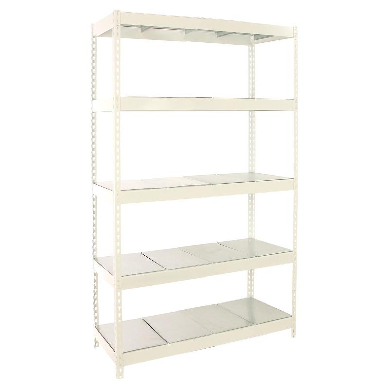 SimonRack Rayonnage industriel, 2000x1200x600 mm, 400 kg au point de flexion, 5 étagères métalliques, rayonnage garage, Blanc/Galvanisé- Ecoforte_0