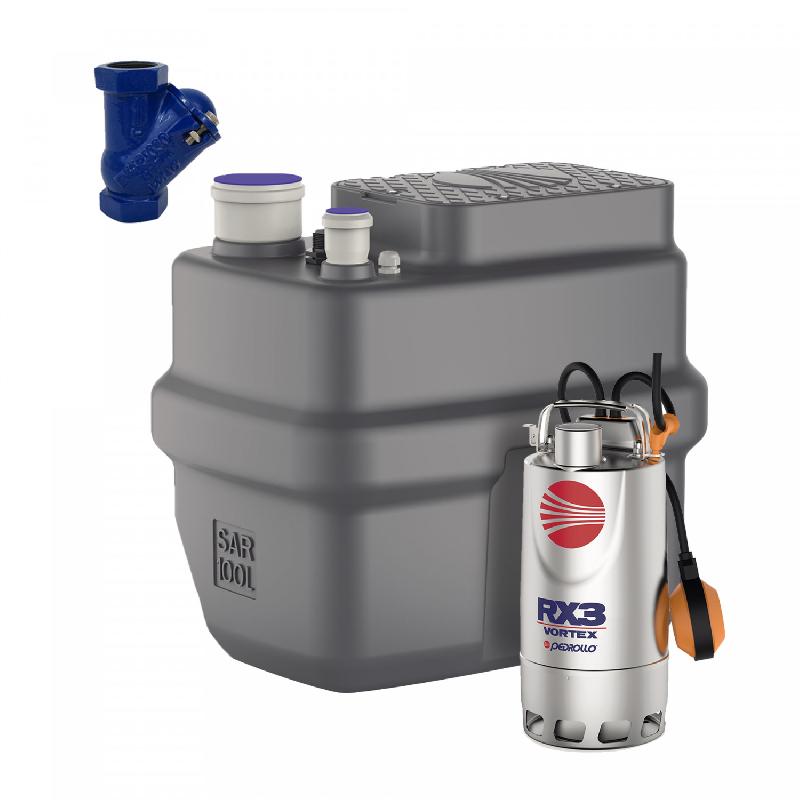Station de relevage 100L Pedrollo SAR 100 Vortex RXM 320 - 220V - Anti-retour - Débit 6 m3/h_0