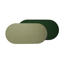 Stil Casa, set de 12 chemins de table bicolores, polyuréthane laminé cousu, 78xh. 38 cm, finition dollar, boue (moutarde)/vert. - RUN7838-MG_0