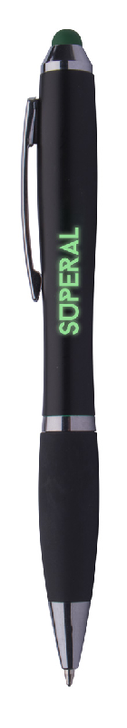 Stylo à bille stylet avec grip en caoutchouc - Led lumineuse pour gravure - Encre bleue_0