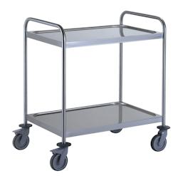 Tournus Equipement Chariot à débarrasser avec 2 arceaux 2 plateaux Tournus - 801542 - gris inox 801542_0