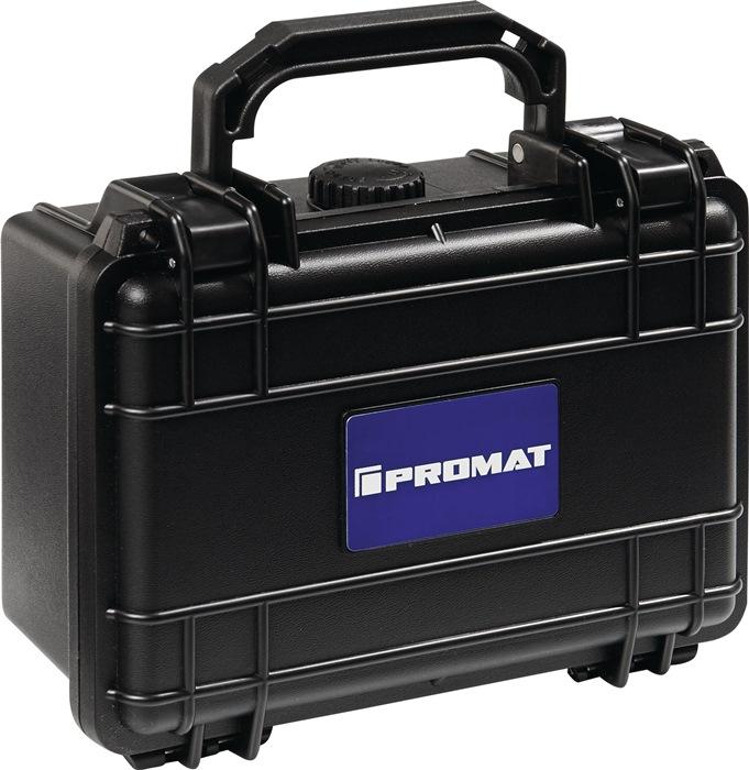 Valise étanche de protection PROMAT - 186x123x75 mm - plastique antichoc - noir avec insert en mousse prédécoupé_0
