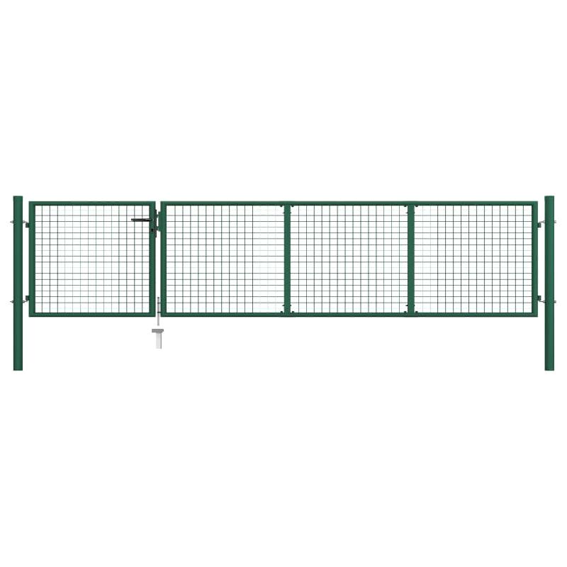 Vidaxl portillon acier 350x75 cm vert 144304_0