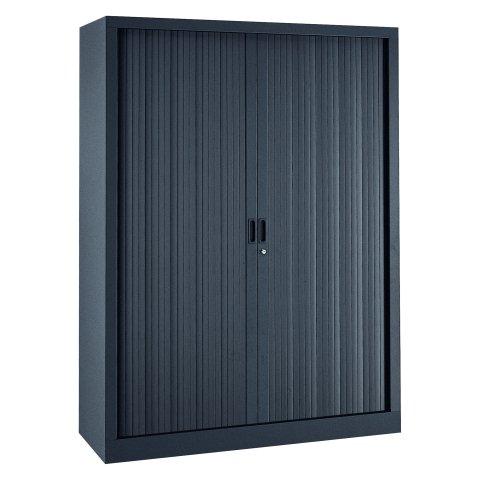 ARMOIRE HAUTE MÉTAL H 160 X L 120 CM À RIDEAUX MONOBLOC GÉNÉRIC GRIS/ANTHRACITE