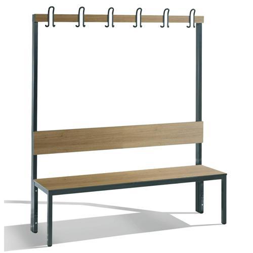 BANC D+AN17:AN18E VESTIAIRE AVEC DOSSIER ET CROCHETS - CP - BASIC PLUS - 100 CM