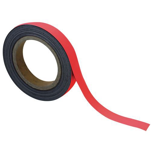 BANDE MAGNÉTIQUE EFFAÇABLE 20 MM X 10 M ROUGE - MANUTAN
