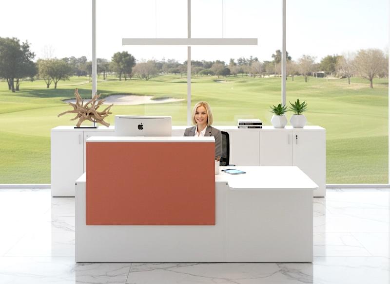 Bureau d'accueil Pano avec partie PMR - Ofitres - 220, Blanc, Coto Zenit - L9556_0