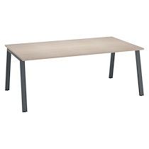 BUREAU MANAGER CHÊNE CLAIR 200 X 100 CM, PIÉTEMENT MÉTAL ANTHRACITE - ARCH
