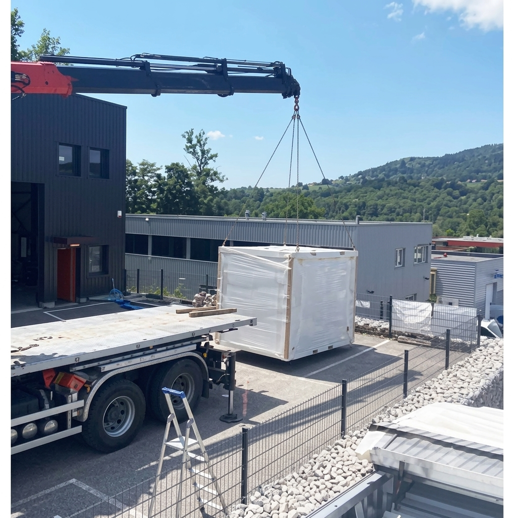 Bureau modulaire type économique - 10 pieds - structure en acier galvanisé - 7,20m2 - MODULE T FRANCE_0