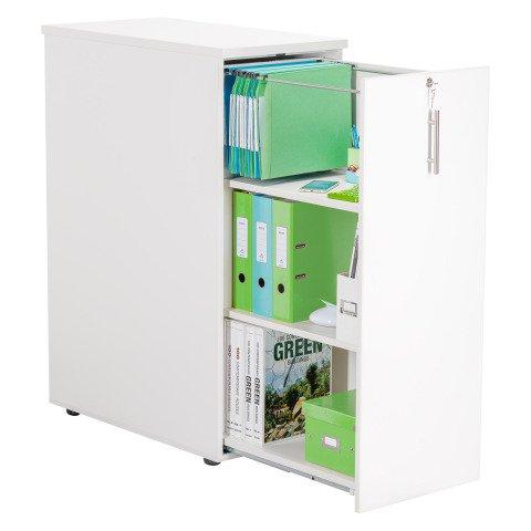 CAISSON TOWER BOIS H114 CM À OUVERTURE LATÉRALE - BLANC