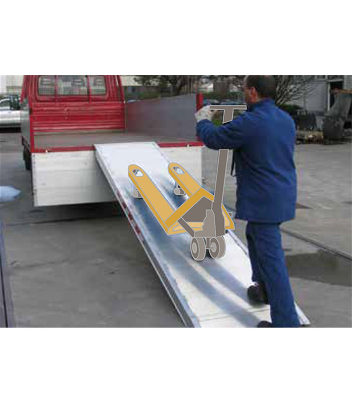 Rampe large en aluminium pour transpalettes manuels - CG018-0005 - Charge admissible 1000 kg - Modèles avec ou sans rebords_0
