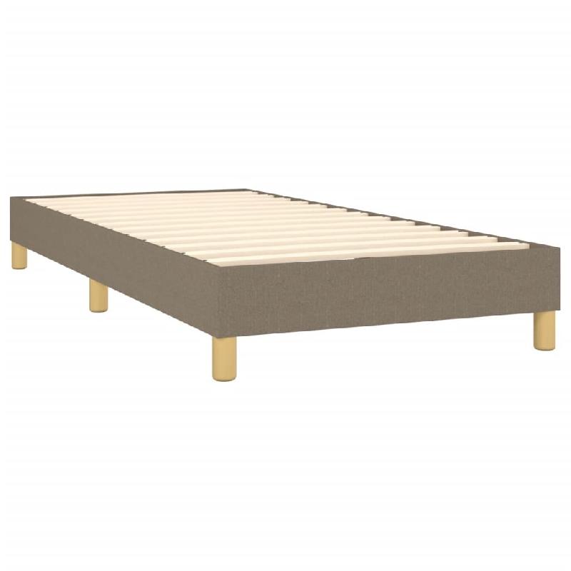 Décoshop26 - Sommier à lattes sur pieds cadre de lit 80x200 cm tissu taupe TDL0206924 - 3001006632698_0