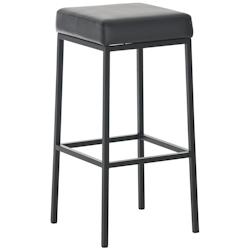 Décoshop26 - Tabouret de bar design moderne en synthétique noir pieds forme carré métal noir mat 10_0000627 - noir 3000754869608_0