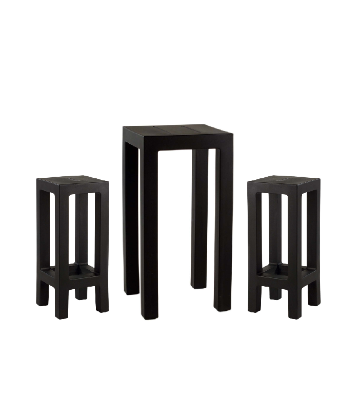 Ensemble JUT table + 2 tabourets - noir_0