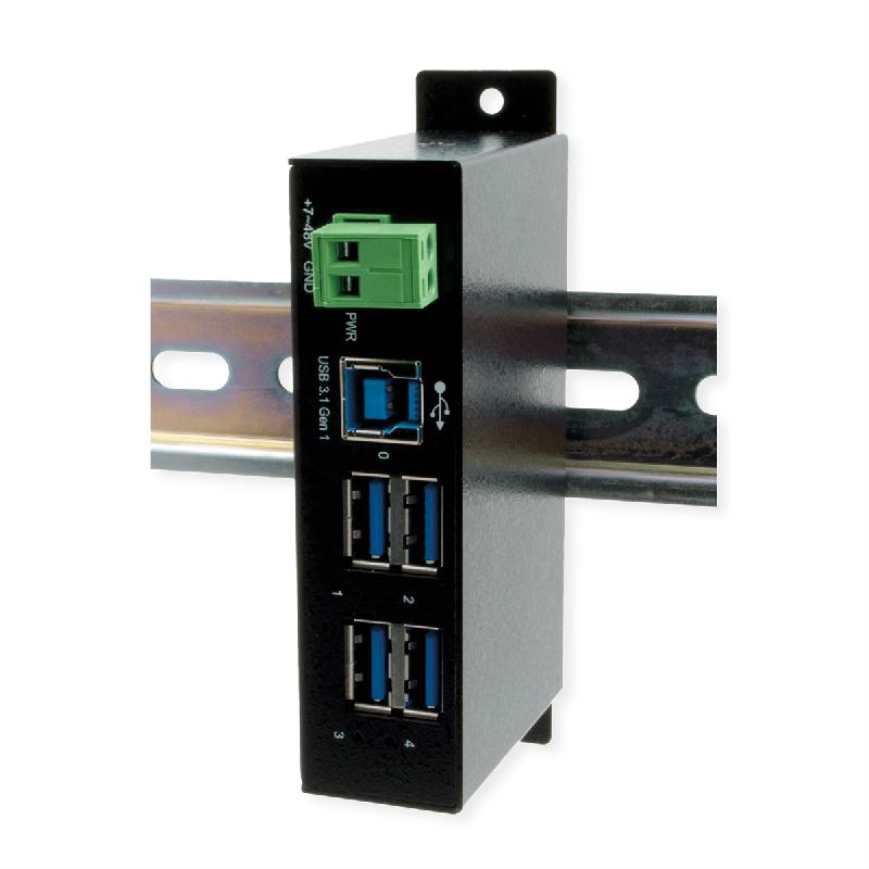 EXSYS EX-1504HMS Hub USB 3.2 Gen1 métallique géré à 4 ports, avec protection de surtension 15KV EDS_0