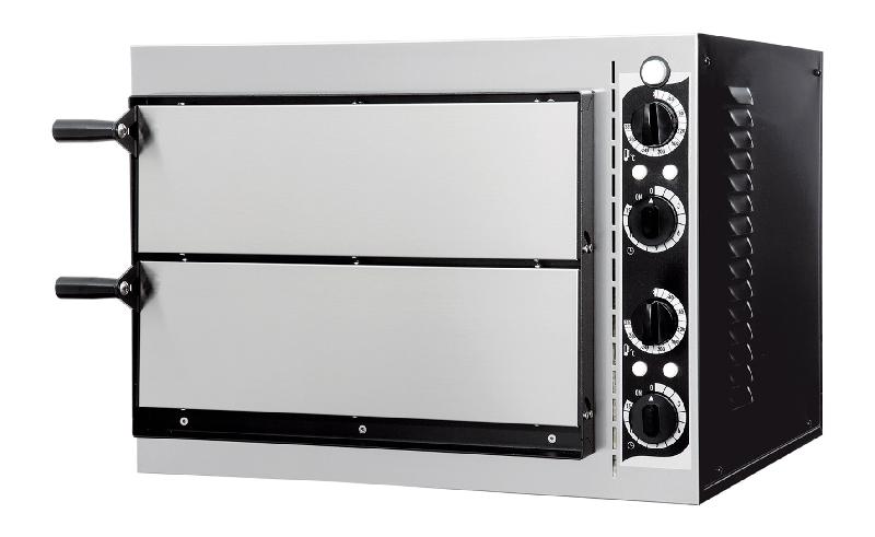 Four à pizza électrique BASIC 2/40 - 2 chambres - plan de cuisson en pierre réfractaire - sans support_0