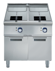 Friteuse électrique 2 cuves de 15 l résistance externe infrarouge, 2 paniers - 391088_0