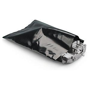 GAINE PLASTIQUE 50% RECYCLÉ NOIRE OPAQUE 100 MICRONS 400 MM X 195 M