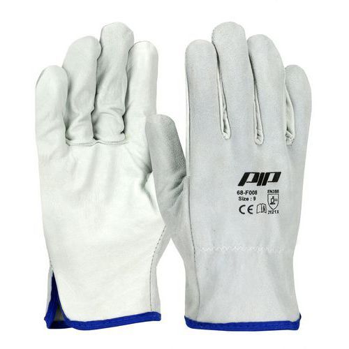 GANTS DE MANUTENTION CUIR FLEUR VACHETTE DOS CROÛTE - BLANC - TAILLE 11