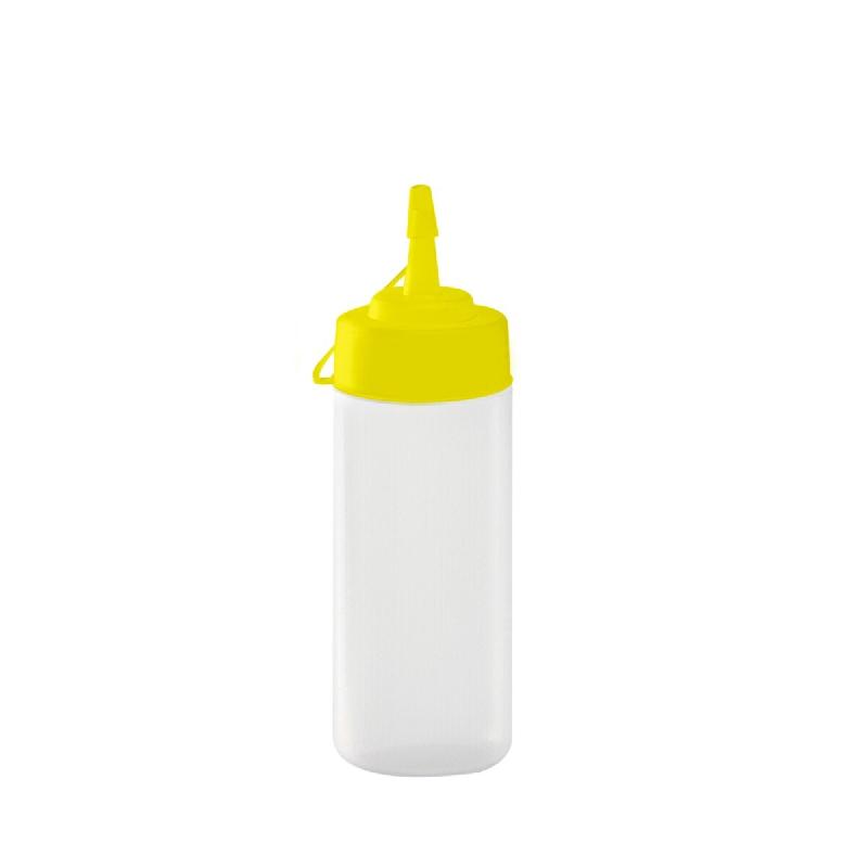 GILAC Biberon à sauce col large – bouchon couleurs HACCP – 0.25 L et 0.75 L - .25 L - Jaune G022512 - jaune 3573678704022_0