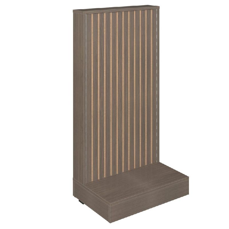 Gondole simple face Vertigo T03 MDF naturel et noyer foncé 64x44x125cm_0