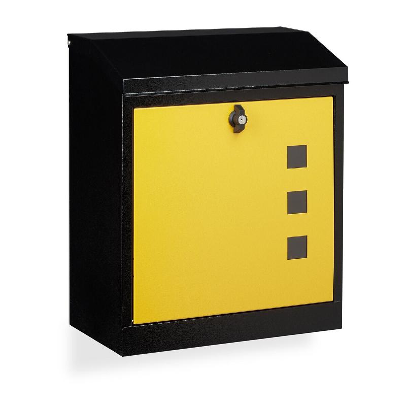 Helloshop26 - Boîte aux lettres murale grande XL pour courriers volumineux 53 x 43,5 x 26 cm en acier galvanisé noir 13_0005250 - noir acier 3000242_0