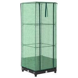 Helloshop26 - Jardinière bac lit surélevé plantes fleurs terrasse jardin surélevée avec housse aspect rotin 40 x 40 x 123 cm noir 02_0038770 - 30_0