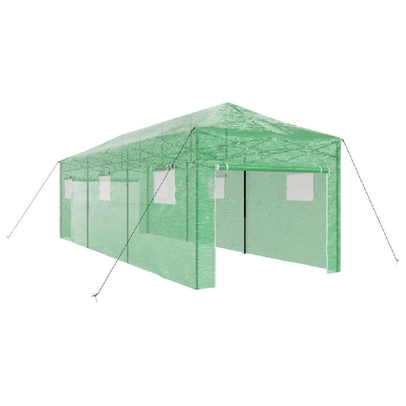 Helloshop26 - Serre rectangulaire pliable design moderne jardin 290 x 870 x 315 cm en fer vert 02_0058863 - vert 3000240821509_0