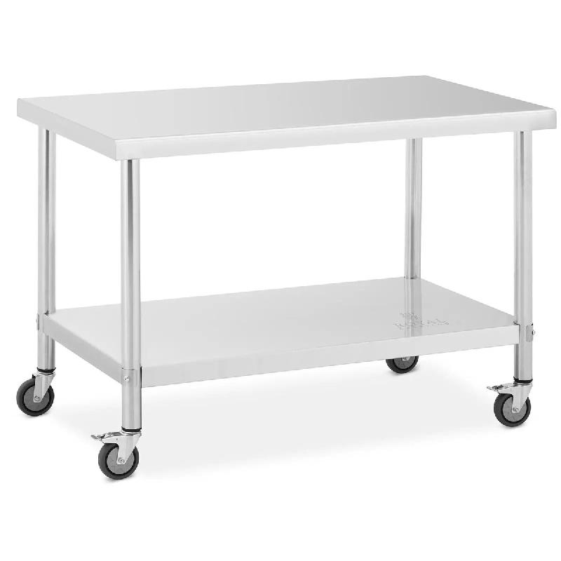 Helloshop26 - Table de travail en inox premium 70 x 120 cm 158 kg acier inoxydable argenté 14_0010026 14_0010026 - argenté inox 3000221962177_0