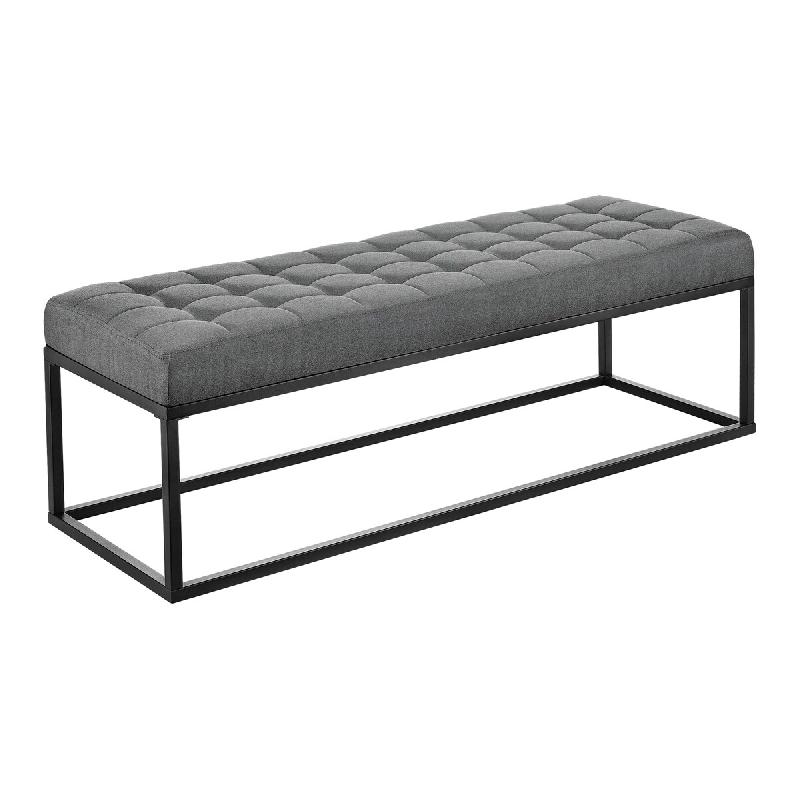 Helloshop26 - Tabouret banc banquette rembourré 120 x 40 x 38 cm gris - gris métal 3001948147762_0