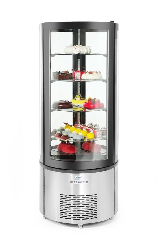 HENDI - Vitrine de présentation pâtisserie ronde - Ref 233832 - 69x69xH176 cm - inox 233832_0