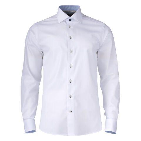 J.HARVEST & FROST YB51 TWILL CHEMISE REGULAR FIT HOMMES BLANC/BLEU CIEL - TAILLE XXXXXL