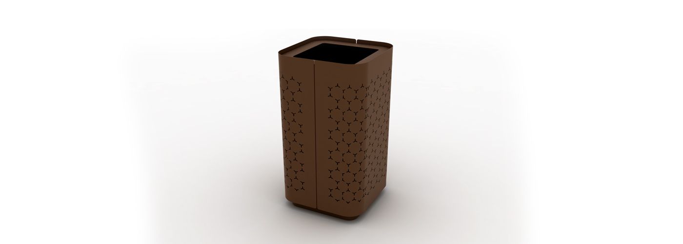 Corbeille ELes - poubelle publique design Ramos Bassols - The Italian Lab - L 480, P 480, H 870 mm_0