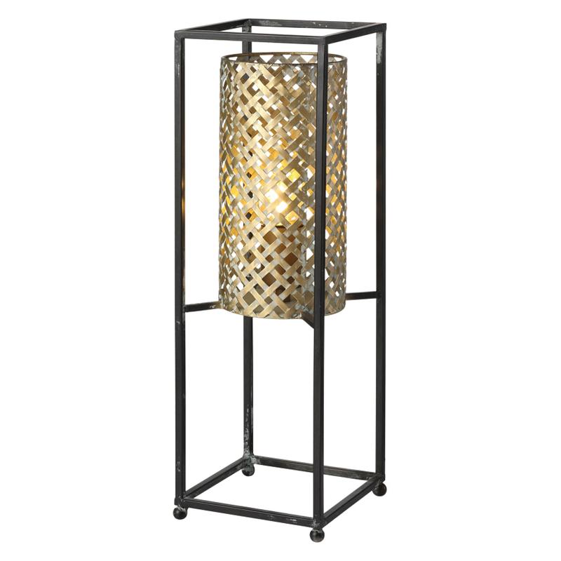 FREELIGHT LAMPE À POSER PETROLIO, NOIRE/DORÉE, HAUTEUR 47 CM