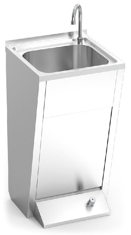 Lave-mains sur colonne avec un bouton poussoir pour l'eau chaude et froide 450x450x850 mm. - 061012FRIC_0