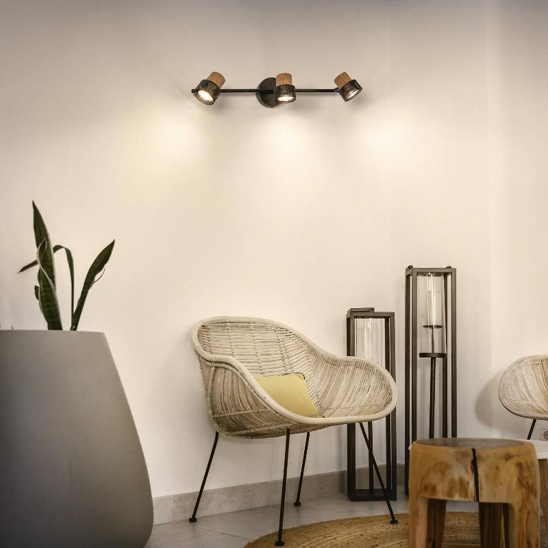 LEDVANCE SPOT POUR PLAFOND LED CORK, GU10, À 3 LAMPES, LONG, NOIR