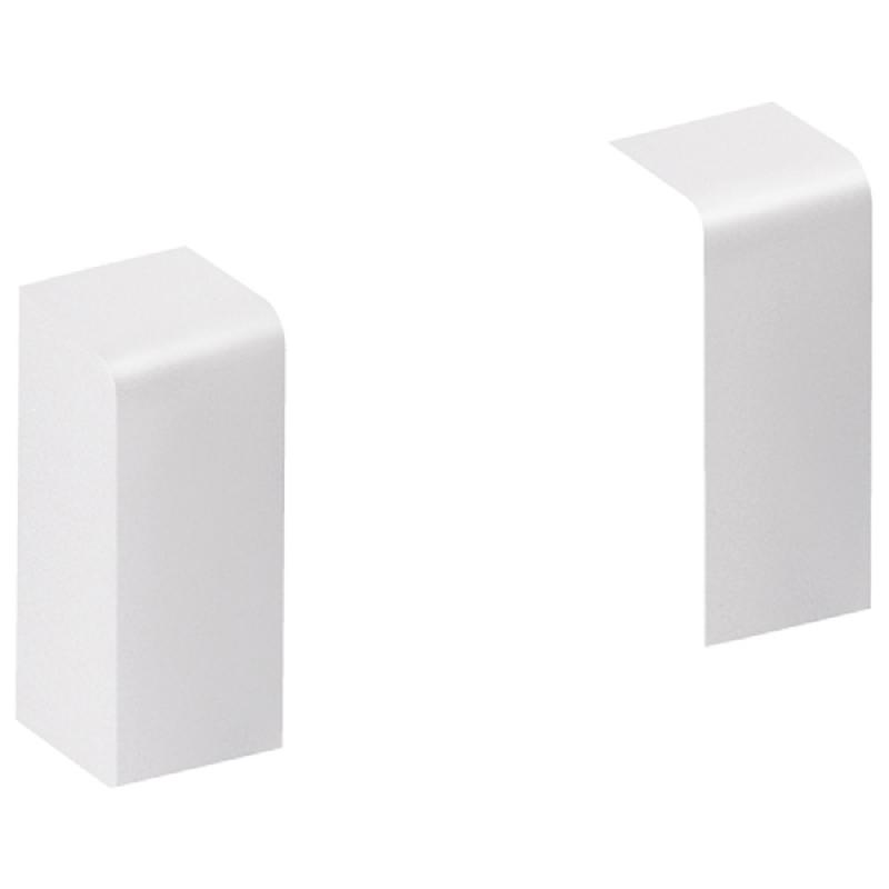 Lot de 2 embouts blancs - Accessoires de finition pour plinthe en PVC - H.10 x P.3.7 cm_0